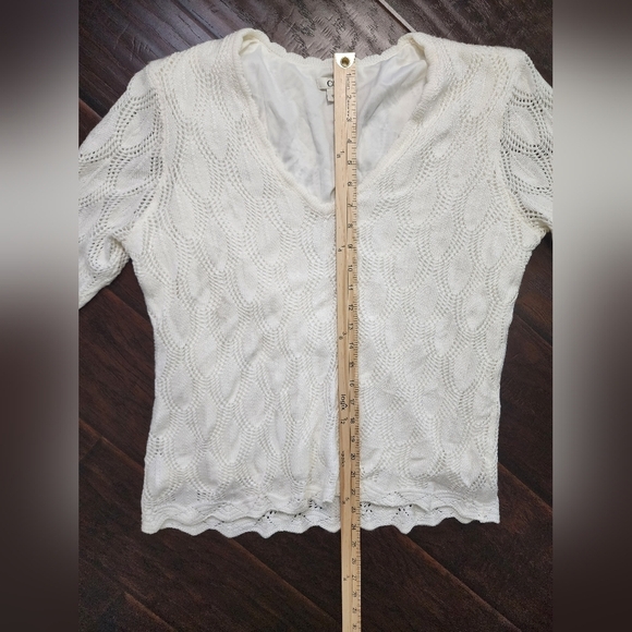 Cato Womens White Lace Sweater Top XL - Picture 4 of 9